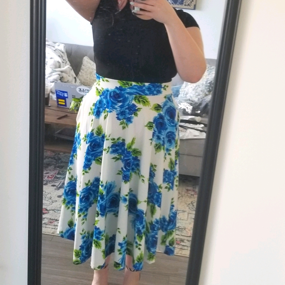 Floral midi skirt